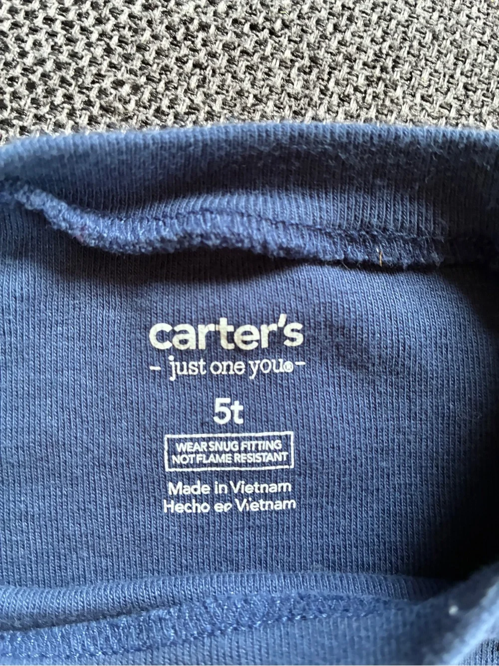 Carter’s Toddler Boy Long Sleeve Pant Pajama Set Bundle. 5T